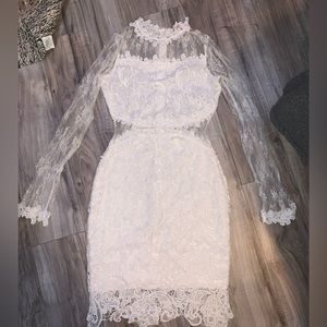 White Bridal Mesh Dress